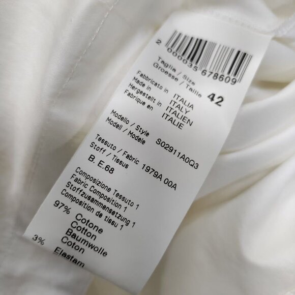 Peserico Womens White Embellished Artsey Lux Dress Size 42 M Made In Italy - Picture 15 of 16